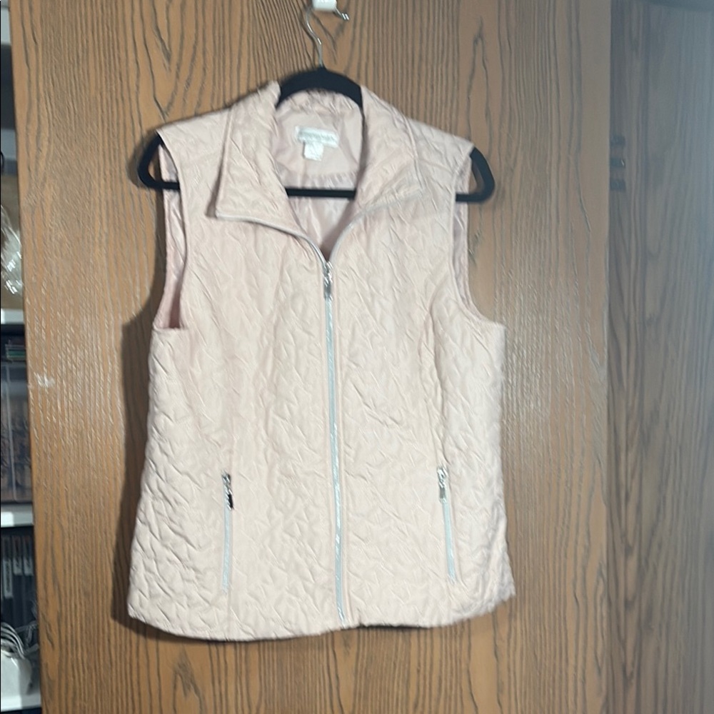 Christopher & Banks Pink Quilted Sleeveless Vest